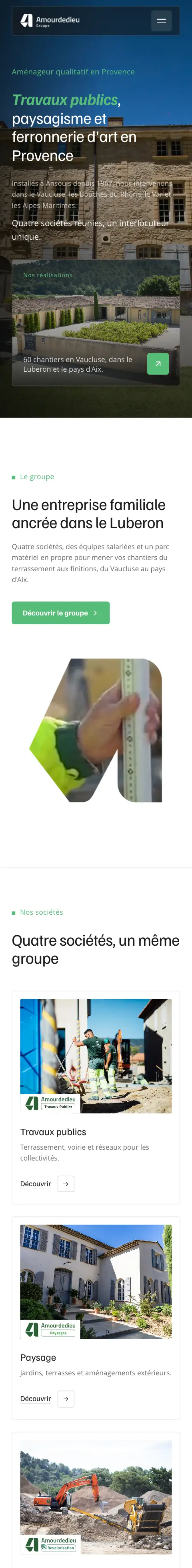 Amourdedieu sur mobile, page d’accueil