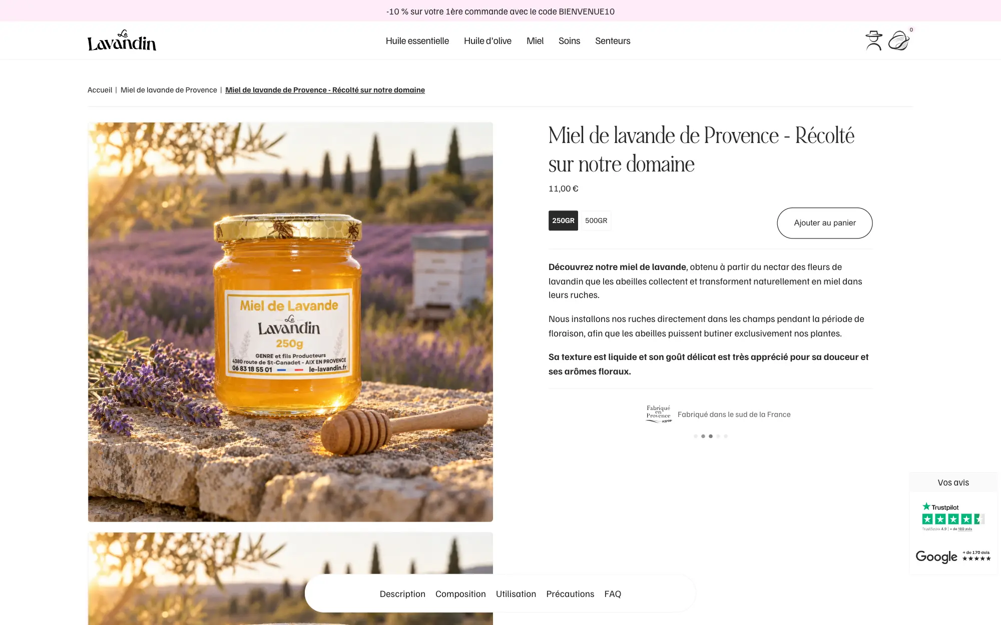 Le Lavandin, fiche produit miel de lavande de Provence