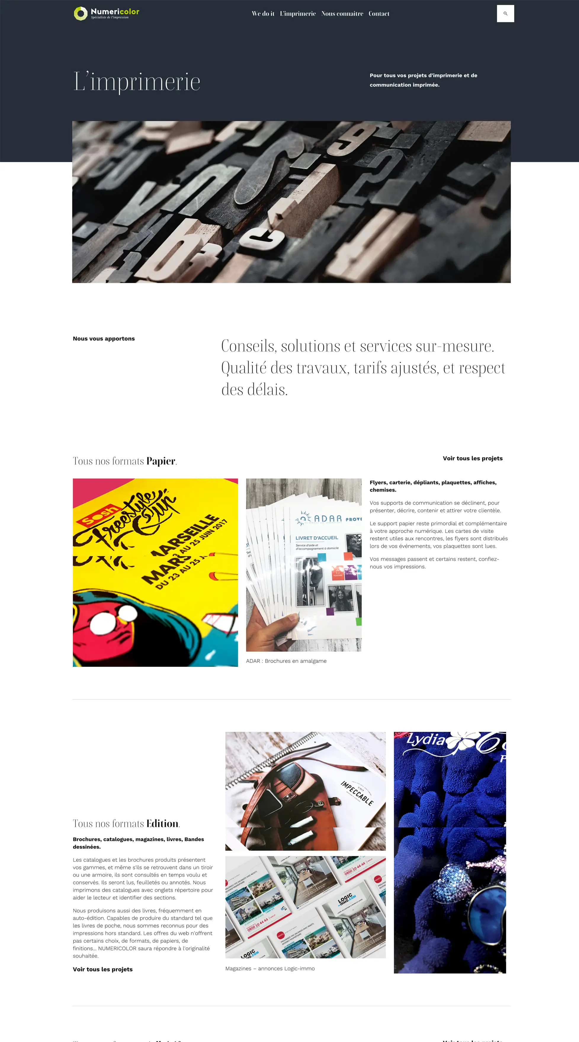 Page Imprimerie Numericolor
